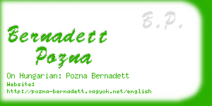 bernadett pozna business card